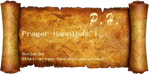 Prager Hannibál névjegykártya